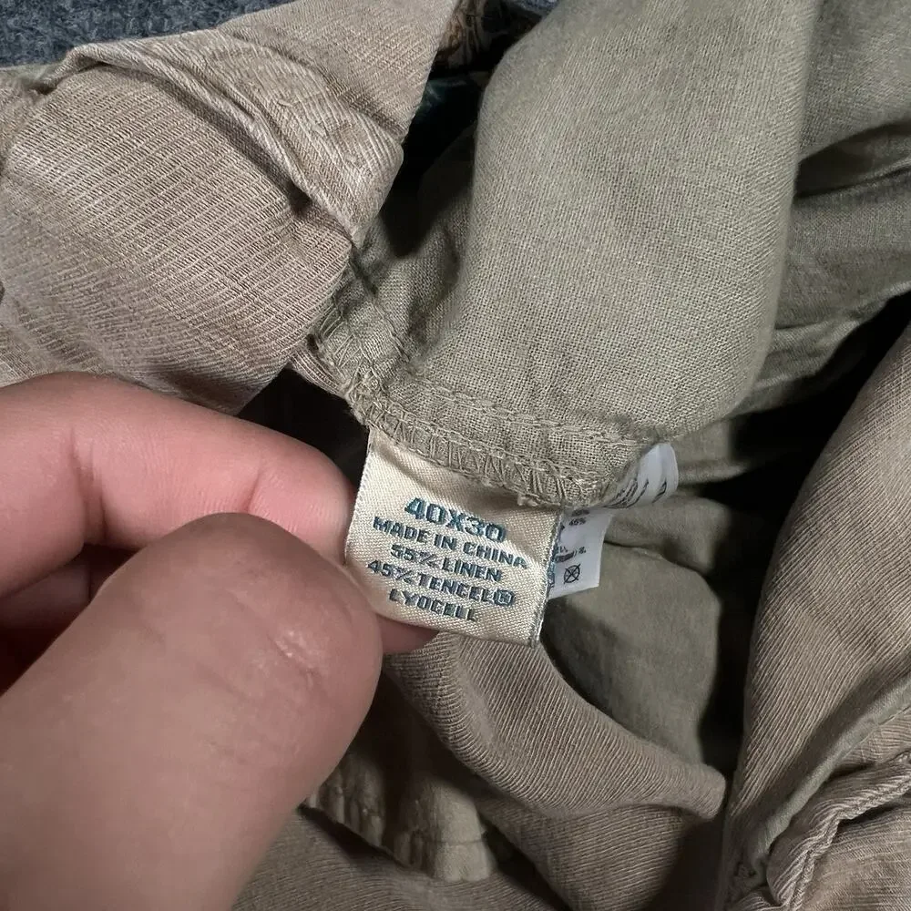 Tommy Bahama Pants Mens 39x26 Linen Tencel Blend Drawstring Relaxed Casual